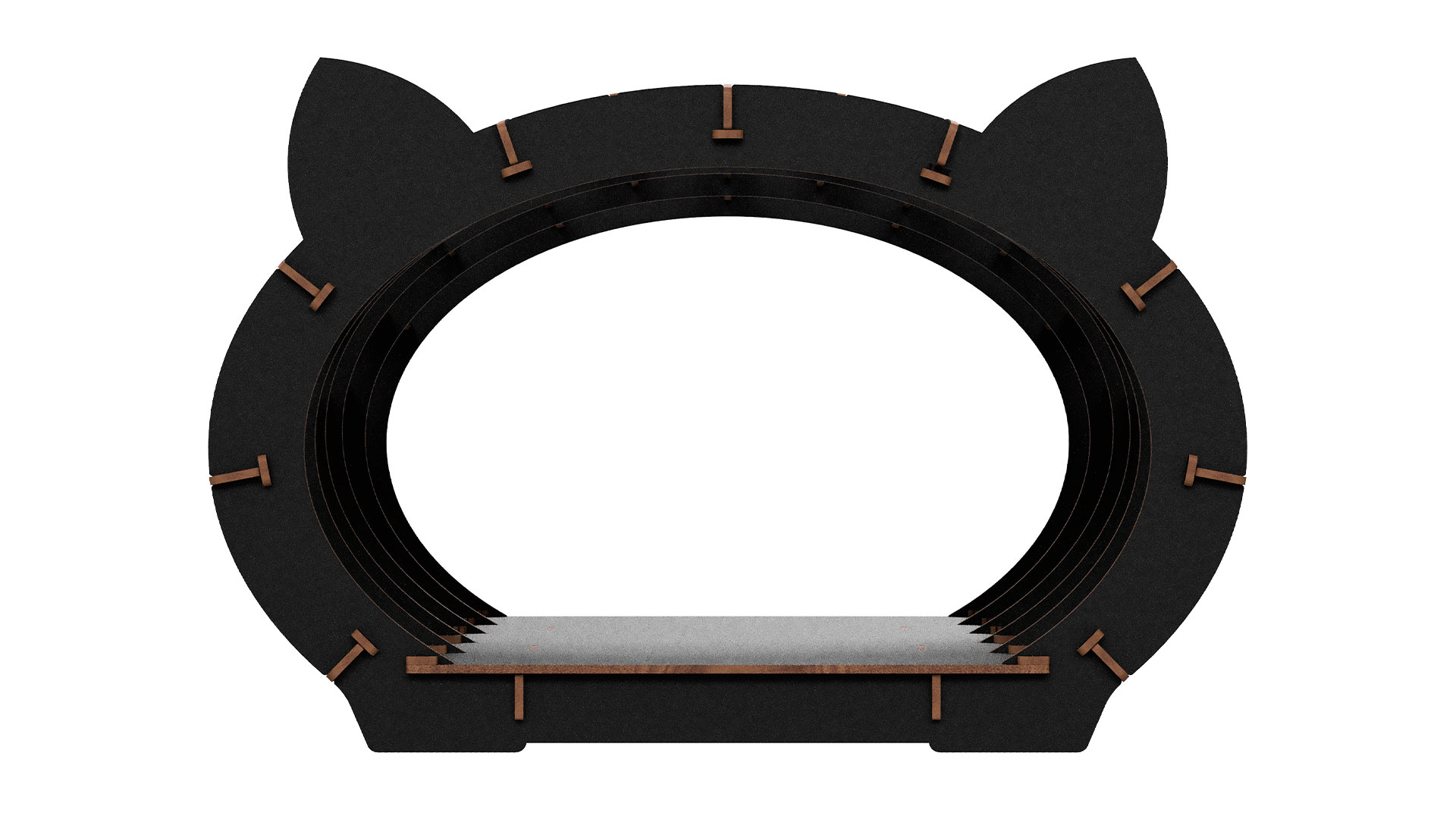 Puzzle 3D - Casa neagra pentru pisici - Blana alba | EWA - 2