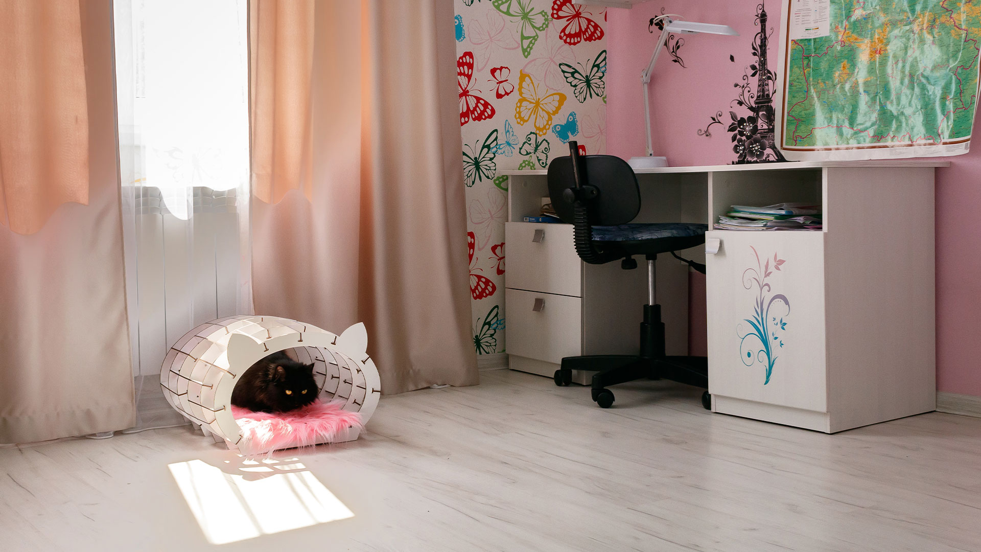 Puzzle 3D - Casa neagra pentru pisici - Blana alba | EWA - 4