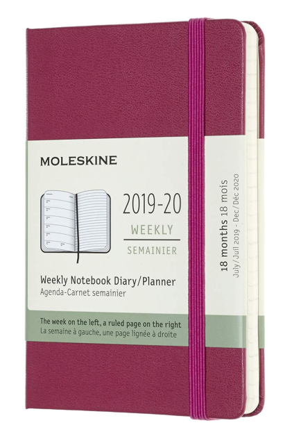 Agenda 2019-2020 - Moleskine 18 Months Weekly Notebook Diary and Planner - Snappy Pink, Pocket, Hard Cover | Moleskine
