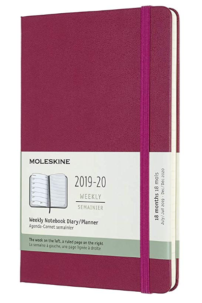 Agenda 2019-2020 - Moleskine 18 Months Weekly Notebook Diary and Planner - Snappy Pink, Large, Hard Cover | Moleskine