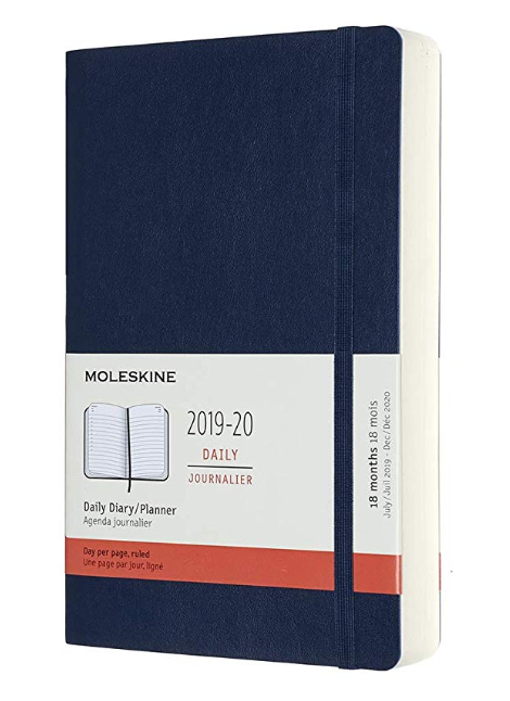 Agenda 2019-2020 - Moleskine 18 Months Daily Diary and Planner - Sapphire Blue, Large, Soft Cover | Moleskine