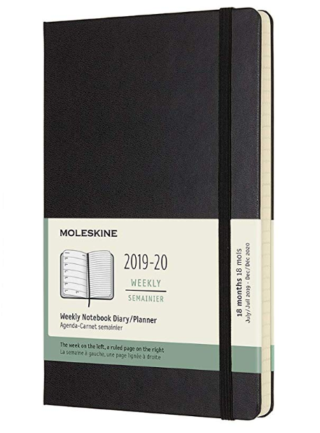 Agenda 2019-2020 - Moleskine 18 Months Weekly Notebook Diary and Planner - Black, Large, Hard Cover | Moleskine