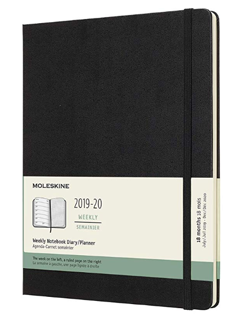 Agenda 2019-2020 - Moleskine 18 Months Weekly Notebook Diary and Planner - Black, Extra Large, Hard Cover | Moleskine