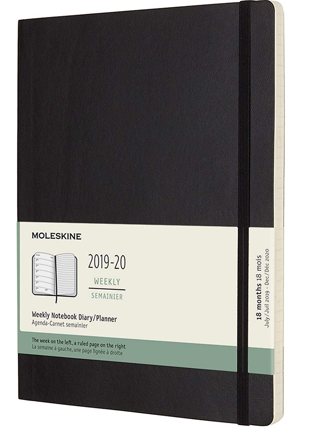 Agenda 2019-2020 - Moleskine 18 Months Weekly Notebook Diary and Planner - Black, Extra Large, Soft Cover | Moleskine