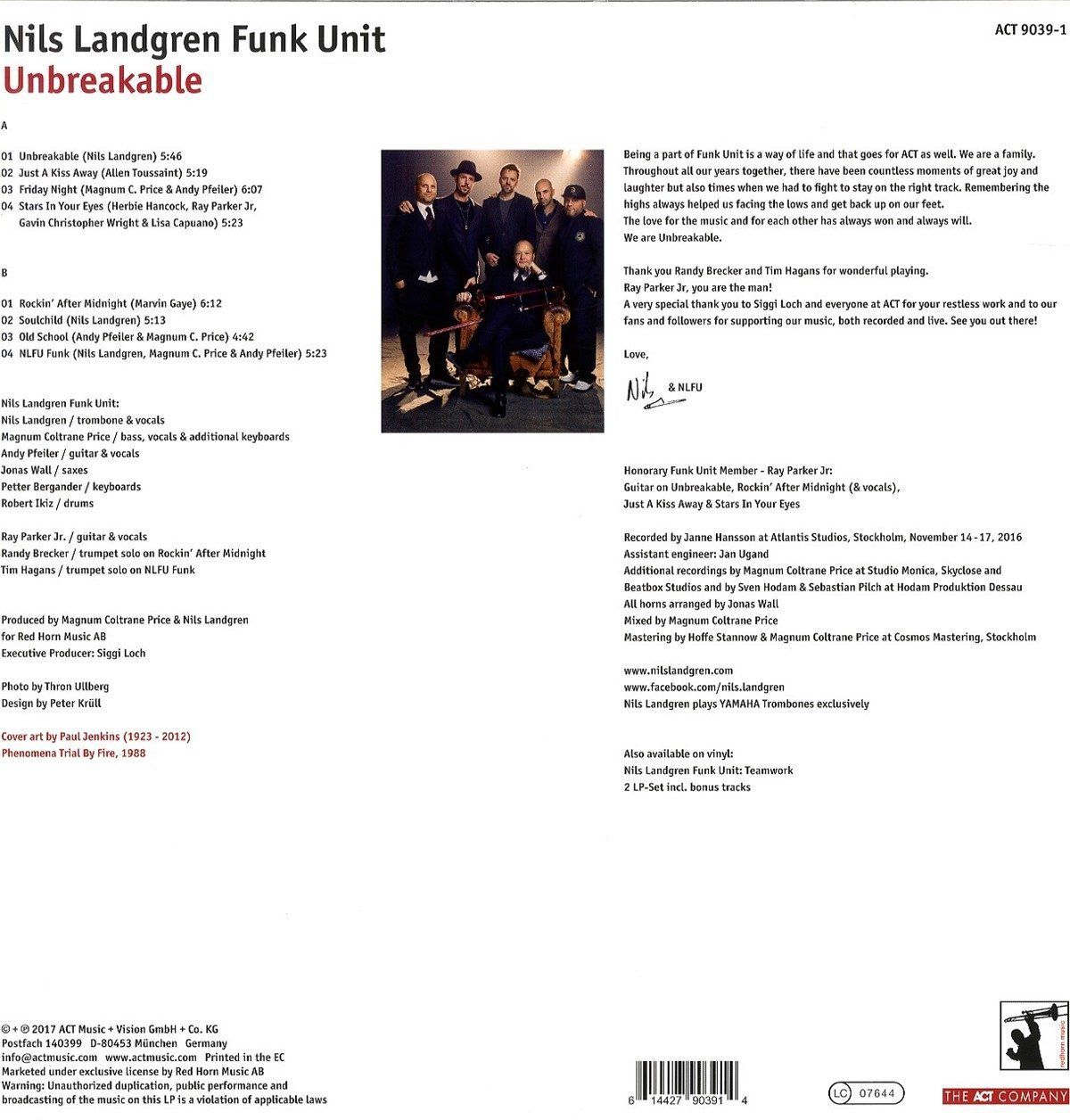 Unbreakable - Vinyl | Nils Landgren Funk Unit, Ray Parker Jr.