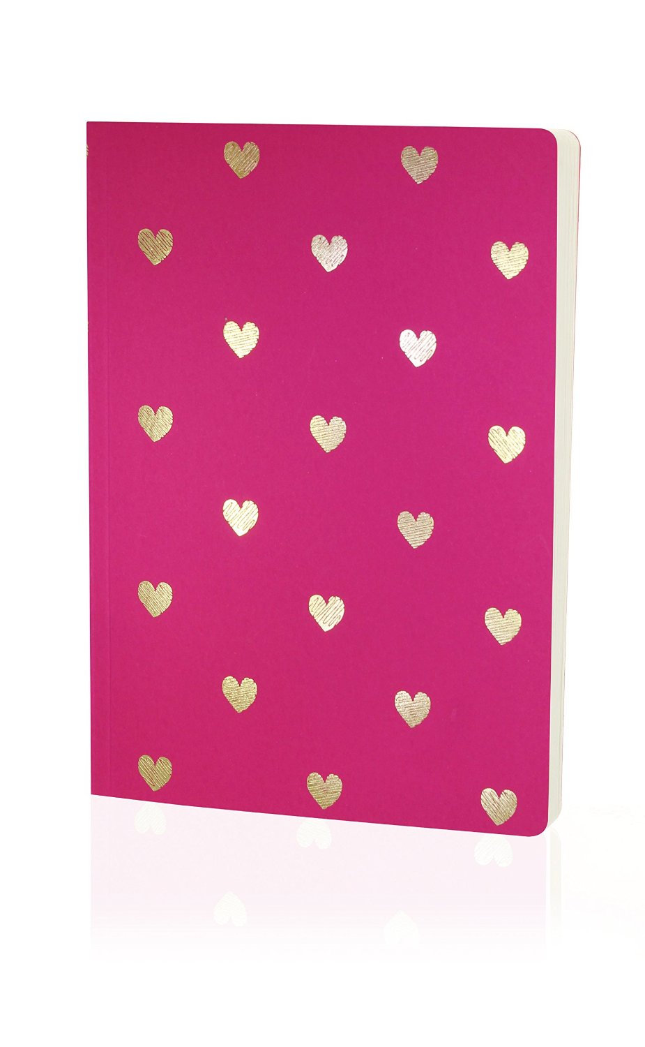 Carnet A5 - Gold Hearts-Pink | Go Stationery