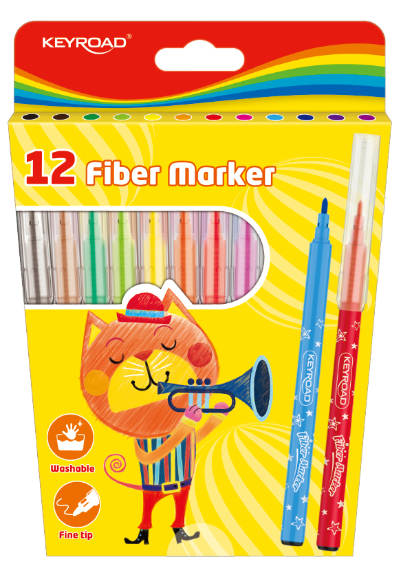 Set 12 carioci - Keyroad Washable Fiber Marker | Keyroad - 1 | YEO