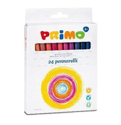 Markere pentru copii multicolor, 24 culori/cutie | Primo