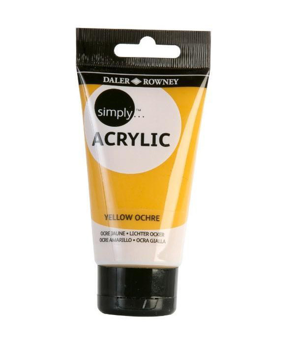 Culoare acrilica - Simply Acrylic, yellow ochre, 75ml | Daler & Rowney