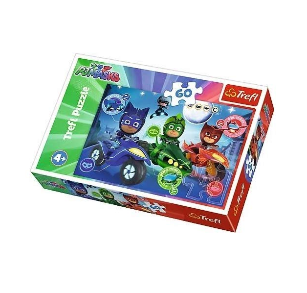 Puzzle 60 piese - Eroi in pijama cursa nocturna | Trefl