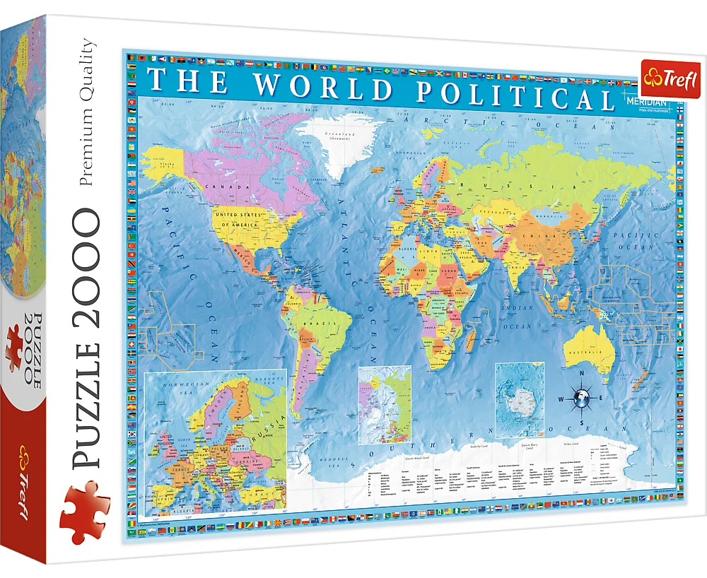 Puzzle 2000 piese - Harta Politica a Lumii | Trefl - 2