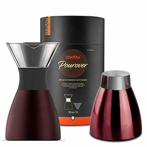 Cafetiera Asobu - Pour Over Burgundy / Black | AD-N-ART