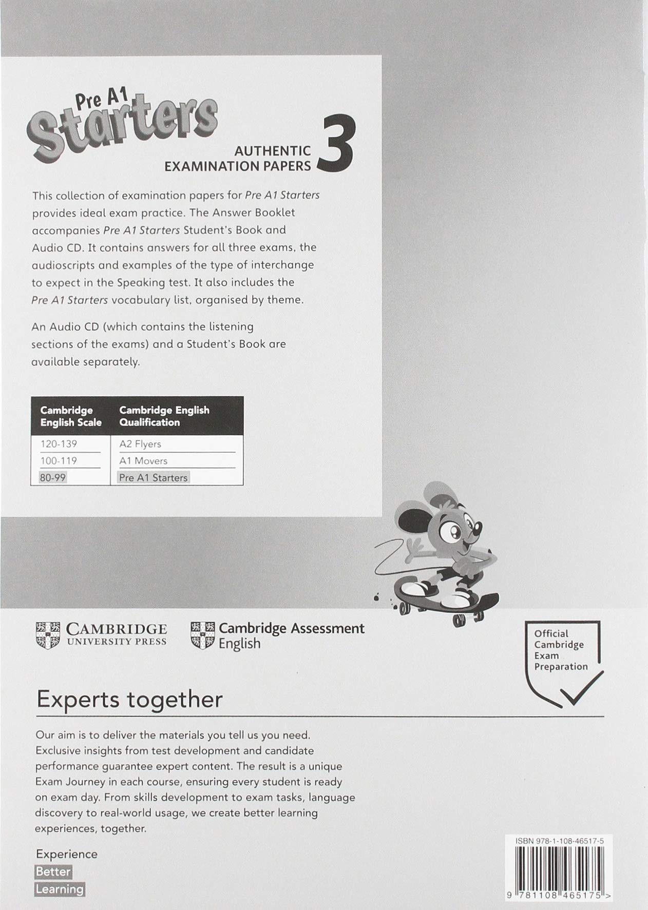 Pre A1 Starters 3 Answer Booklet - Authentic Examination Papers |