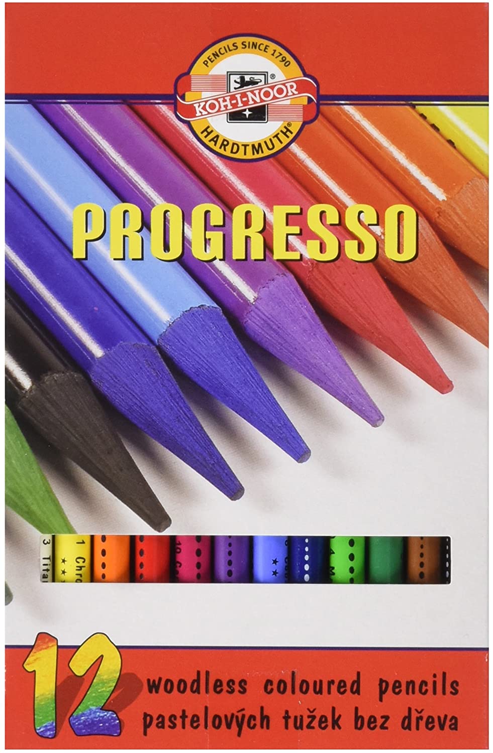 Set creioane colorate fara lemn Progresso - 12 culori | Koh-I-Noor - 2 | YEO