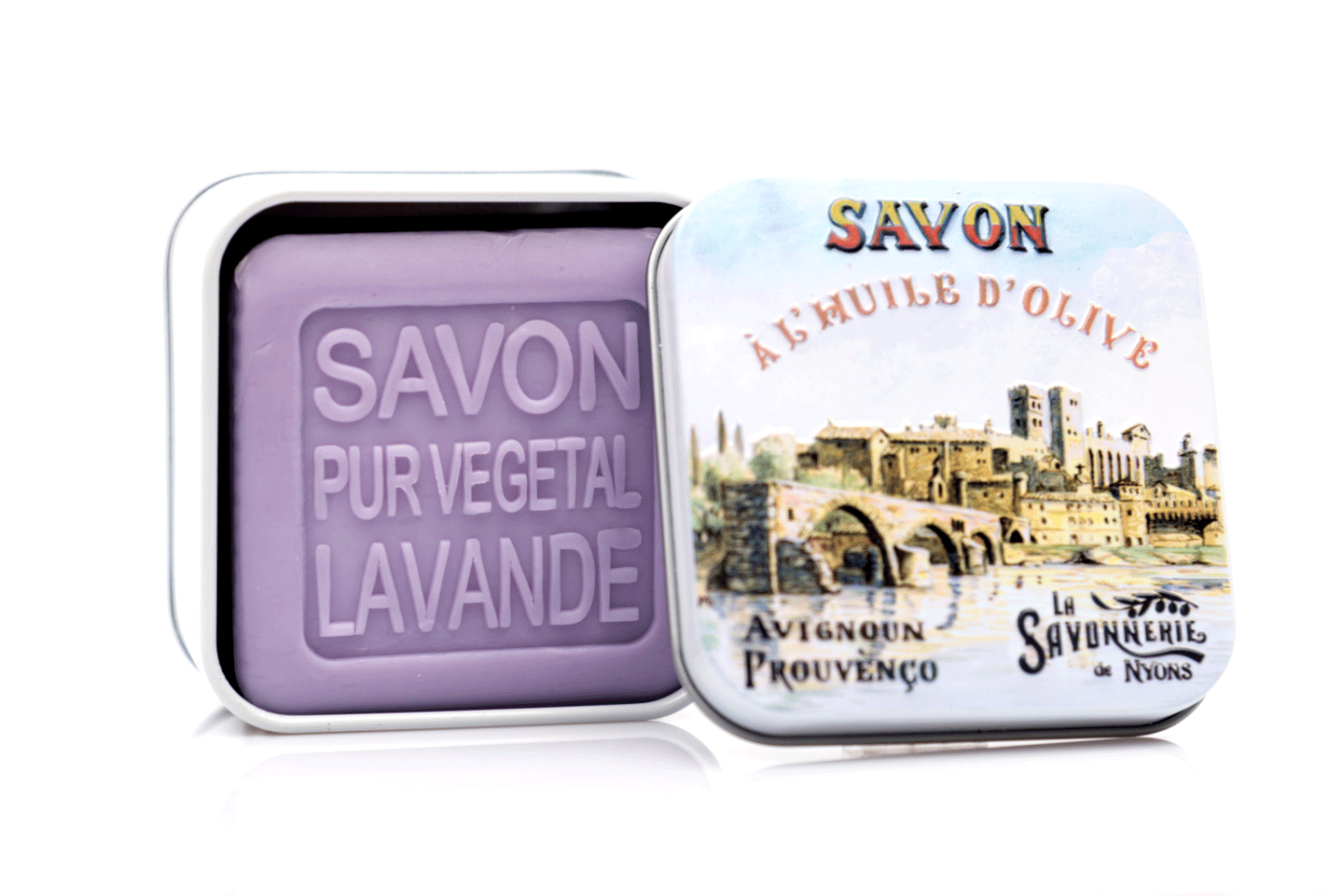 Sapun in cutie metalica, 100 g - Pont d\'Avignon | La Savonnerie de Nyons
