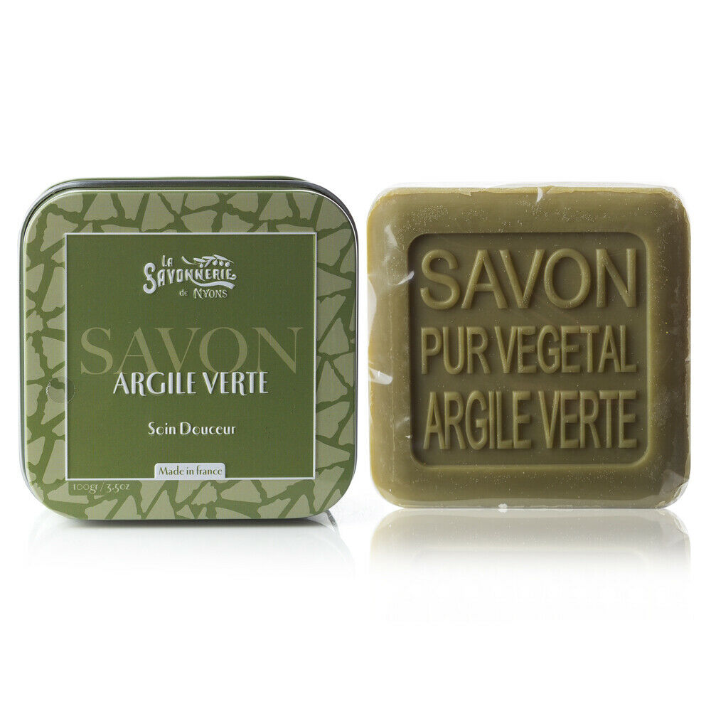 Sapun in cutie metalica, 100 g - Argile Verte | La Savonnerie de Nyons