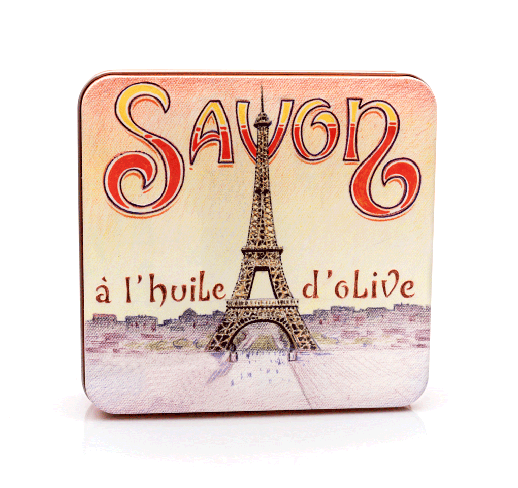 Sapun In Cutie Metalica, 400 G - La Tour Eiffel | La Savonnerie De Nyons