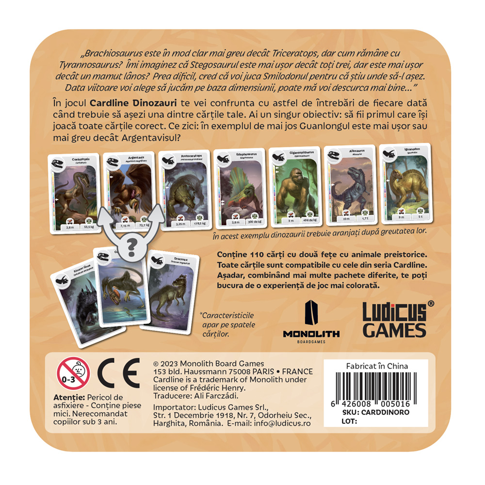 Joc - Cardline: Dinozauri | Ludicus - 1