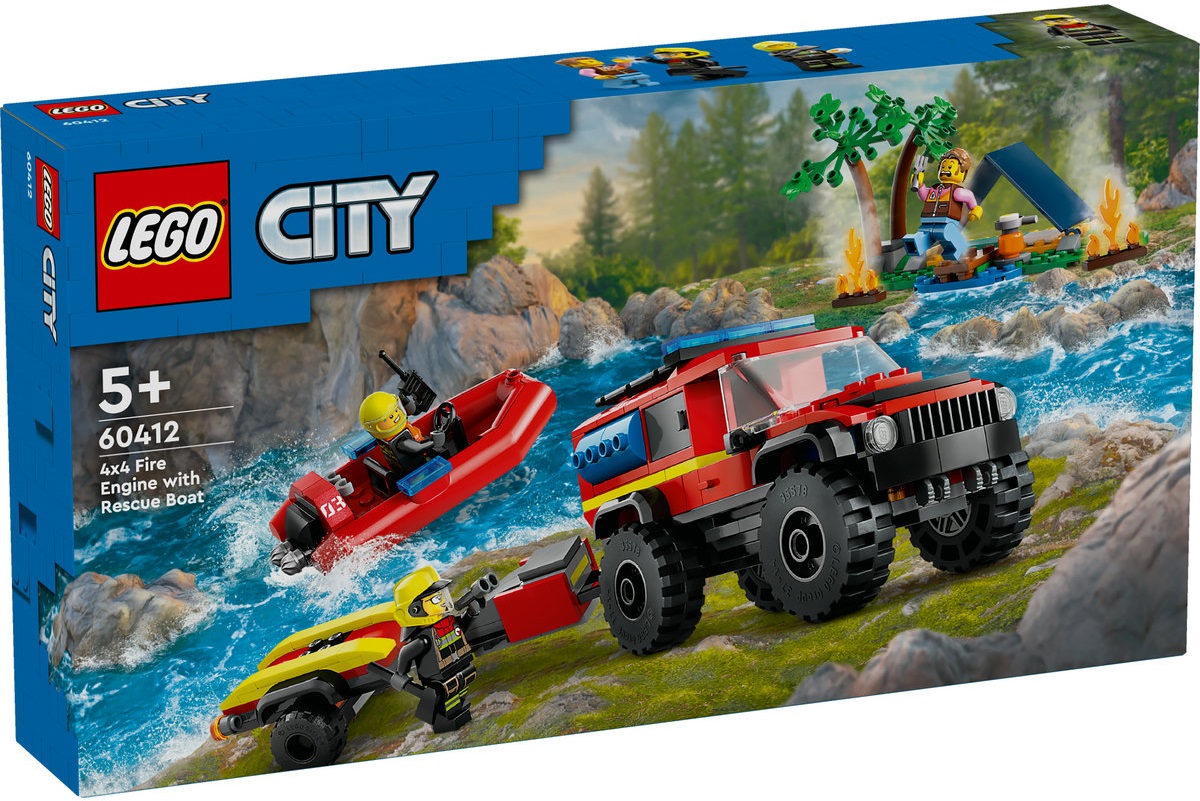 LEGO City - Camion 4X4 si barca de pompieri (60412)