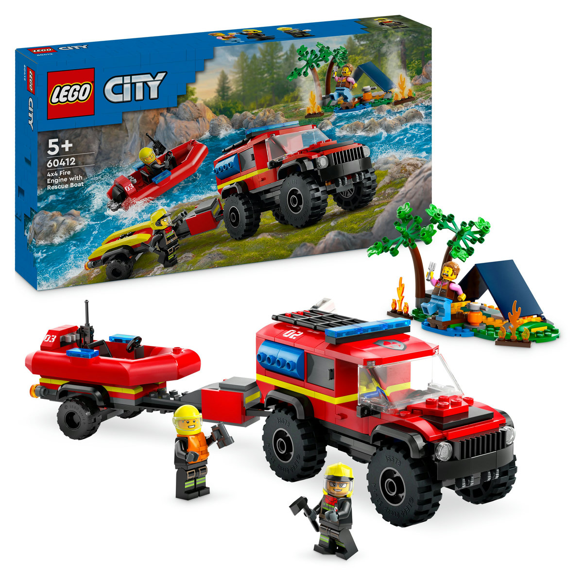 LEGO City - Camion 4X4 si barca de pompieri (60412) | LEGO