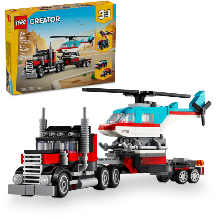 LEGO Creator - Camioneta cu platforma si elicopter (31146) | LEGO - 4 | YEO