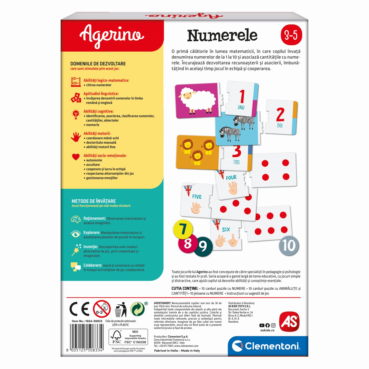 Puzzle educativ - Agerino - Numerele | Clementoni - 4