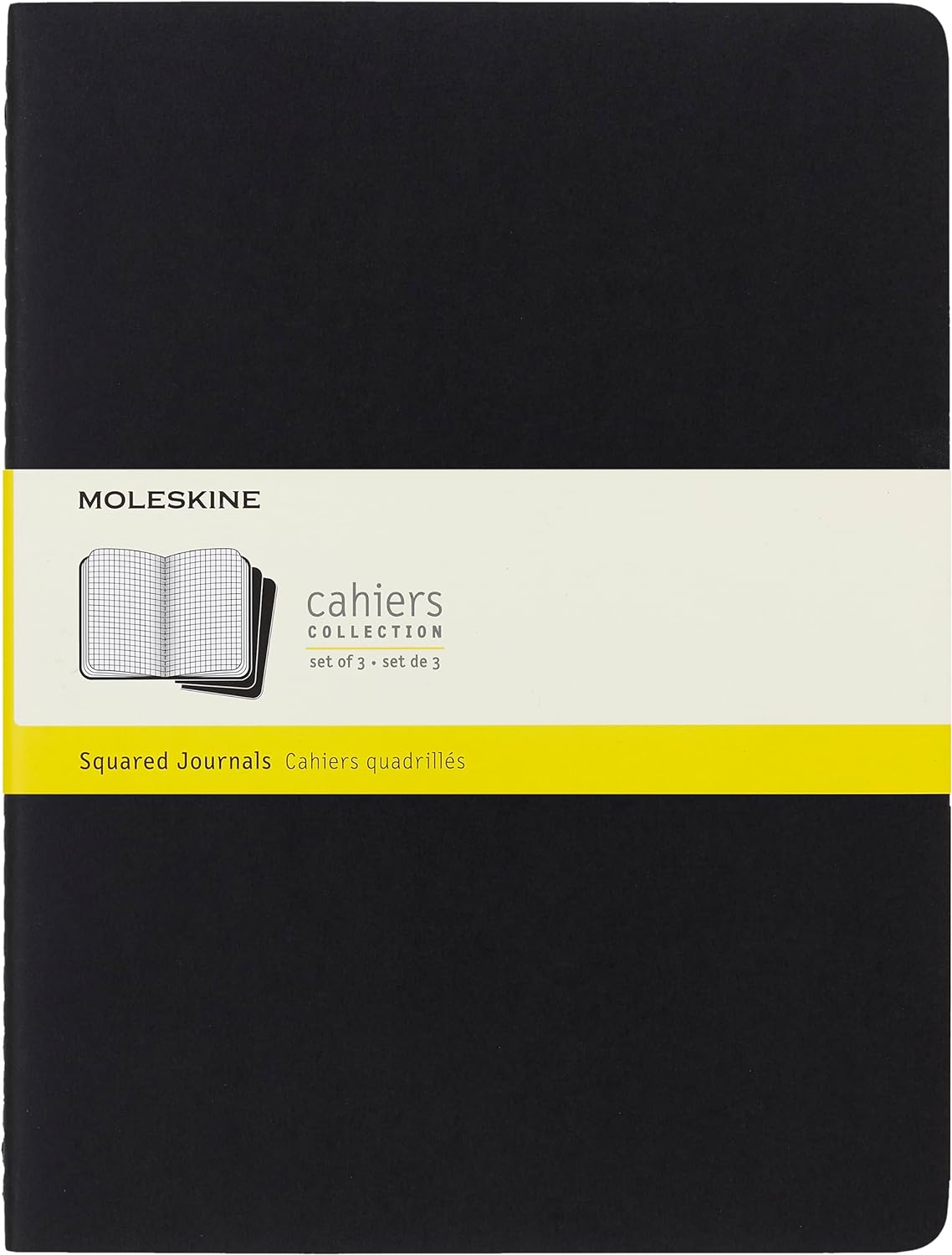 Set 3 caiete - Moleskine Cahiers - X-Large, Squared - Black | Moleskine