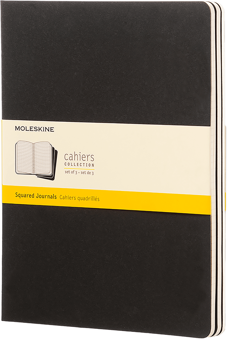 Set 3 caiete - Moleskine Cahiers - X-Large, Squared - Black | Moleskine - 5 | YEO