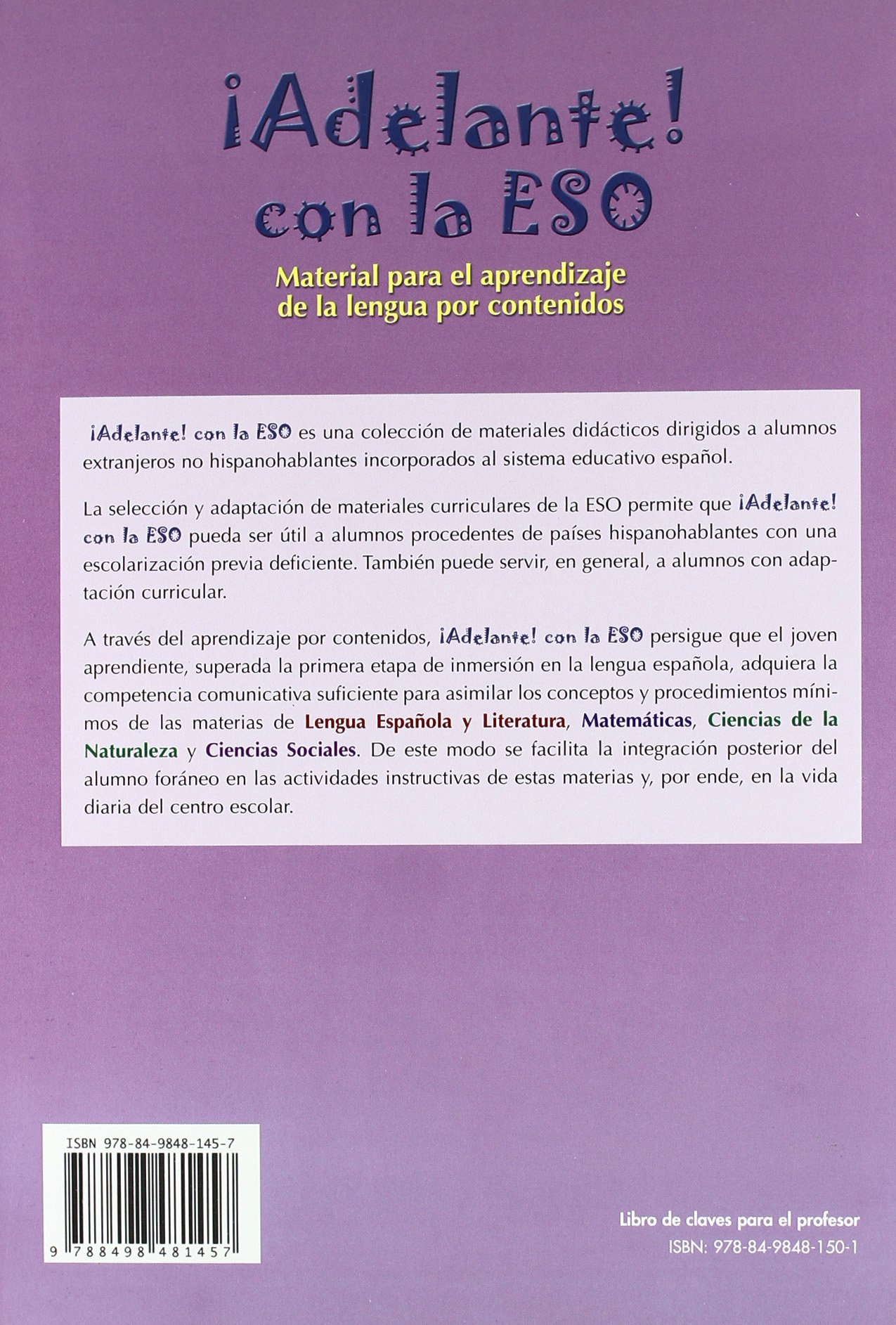 Adelante con la ESO / Go ahead with ESO: Materiales para el aprendizaje de la lengua por contenidos. Niveles A1 y A2 | Victor J. Armas, Nilda Perera, Jorge Girones