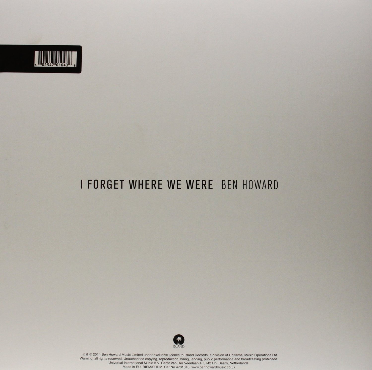 I Forget Where We Were - Vinyl | Ben Howard - 1 | YEO