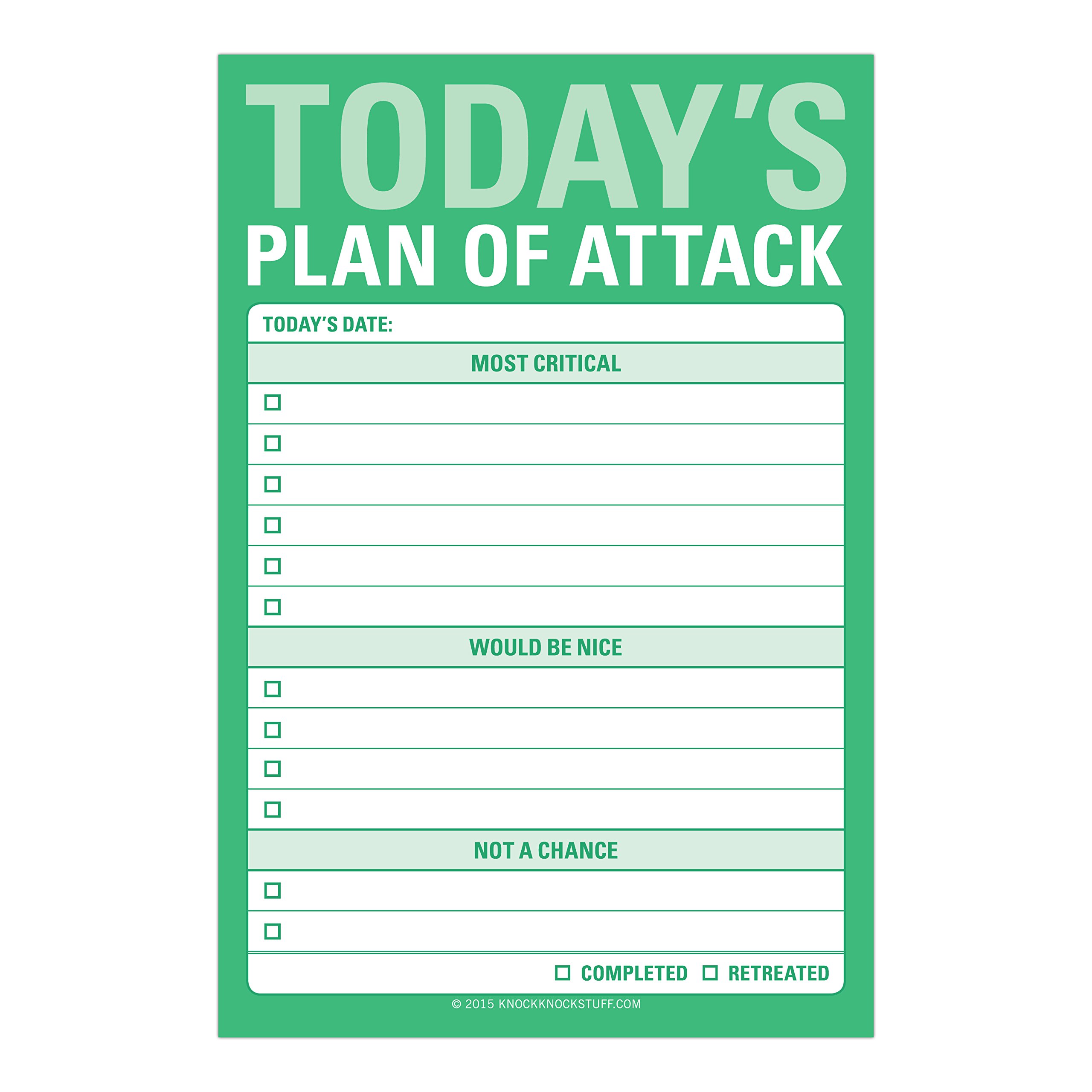 Post-it mare - Today\'s Plan of Attack | Knock Knock