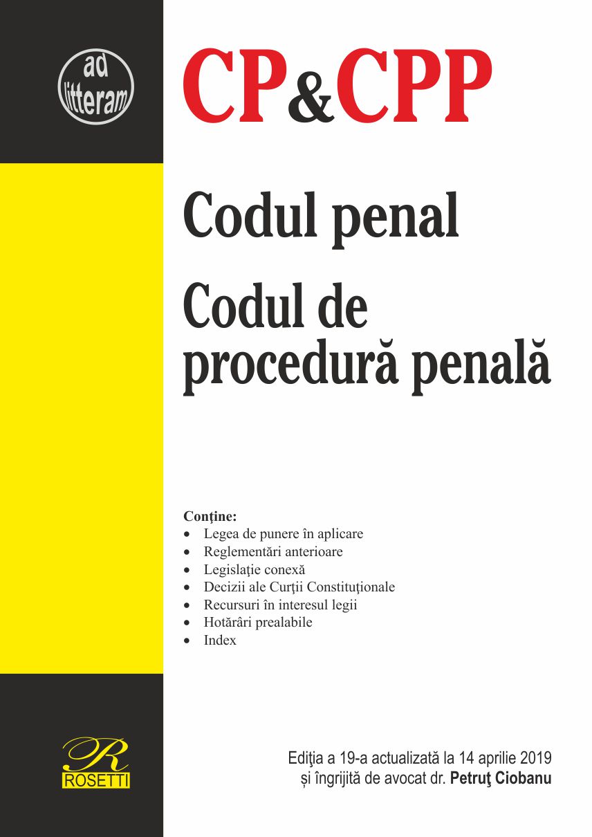 Codul penal. Codul de procedua penala | Petrut Ciobanu