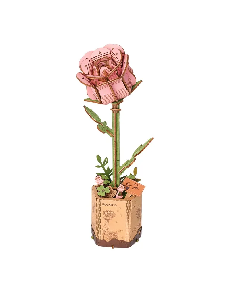 Puzzle 3D - Trandafirul Roz - 104 piese | Rowood