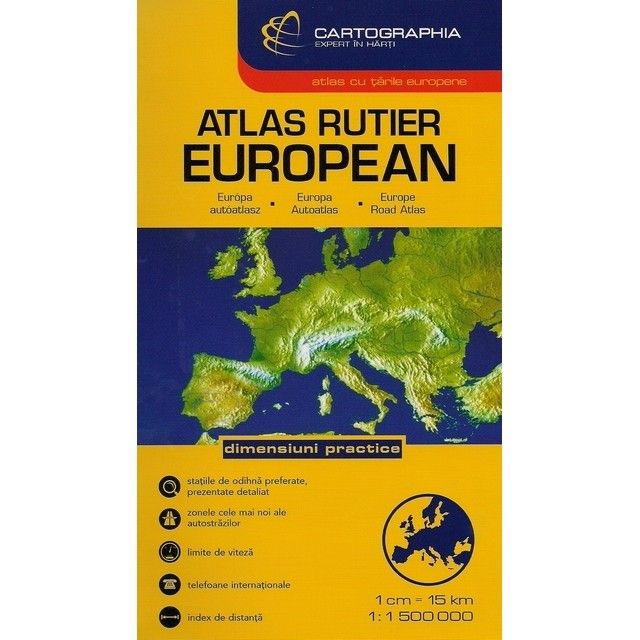 Atlas rutier European | Cartographia imagine 2022 cartile.ro