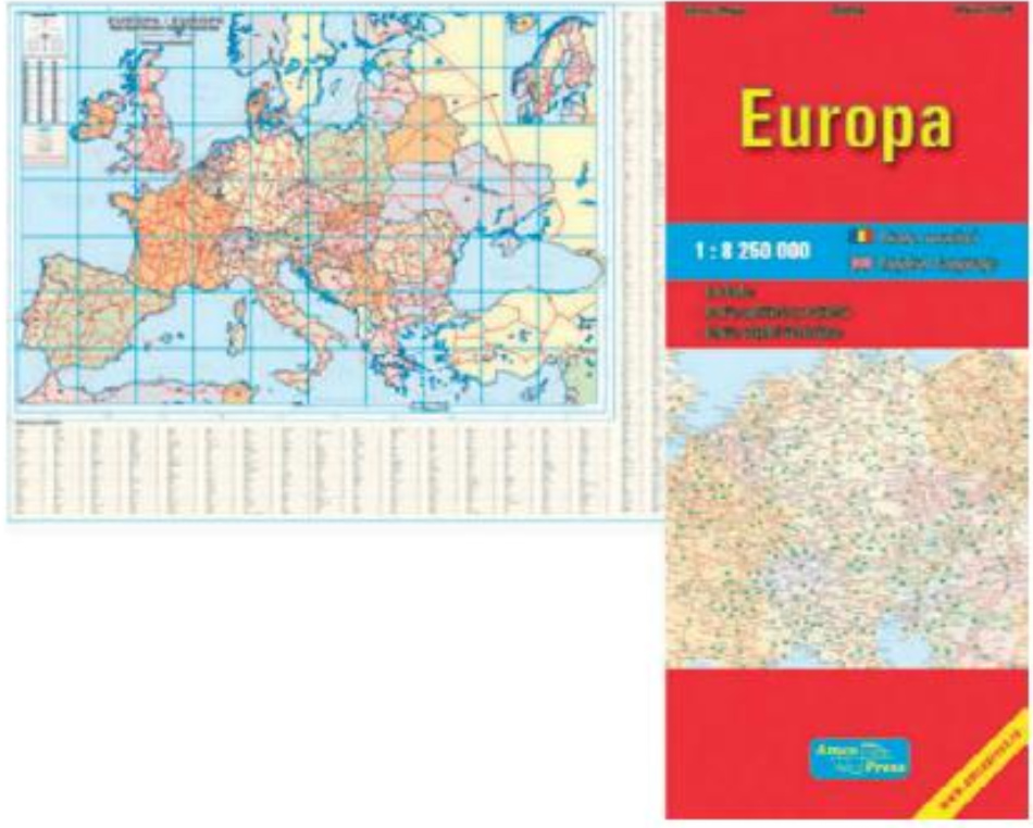 Harta feroviara – Europa + harta politica | Amco Press Carte