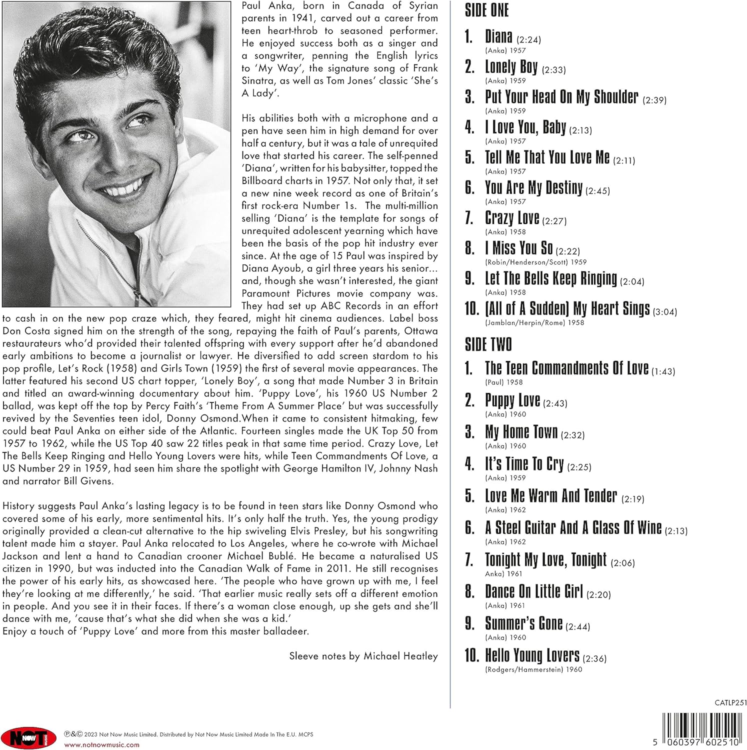 Diana The Very Best Of Paul Anna - Vinyl | Paul Anka