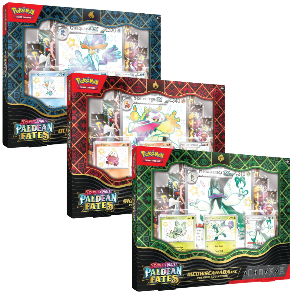 Pokemon TCG: Scarlet & Violet - Paldean Fates Premium Collection - trei modele