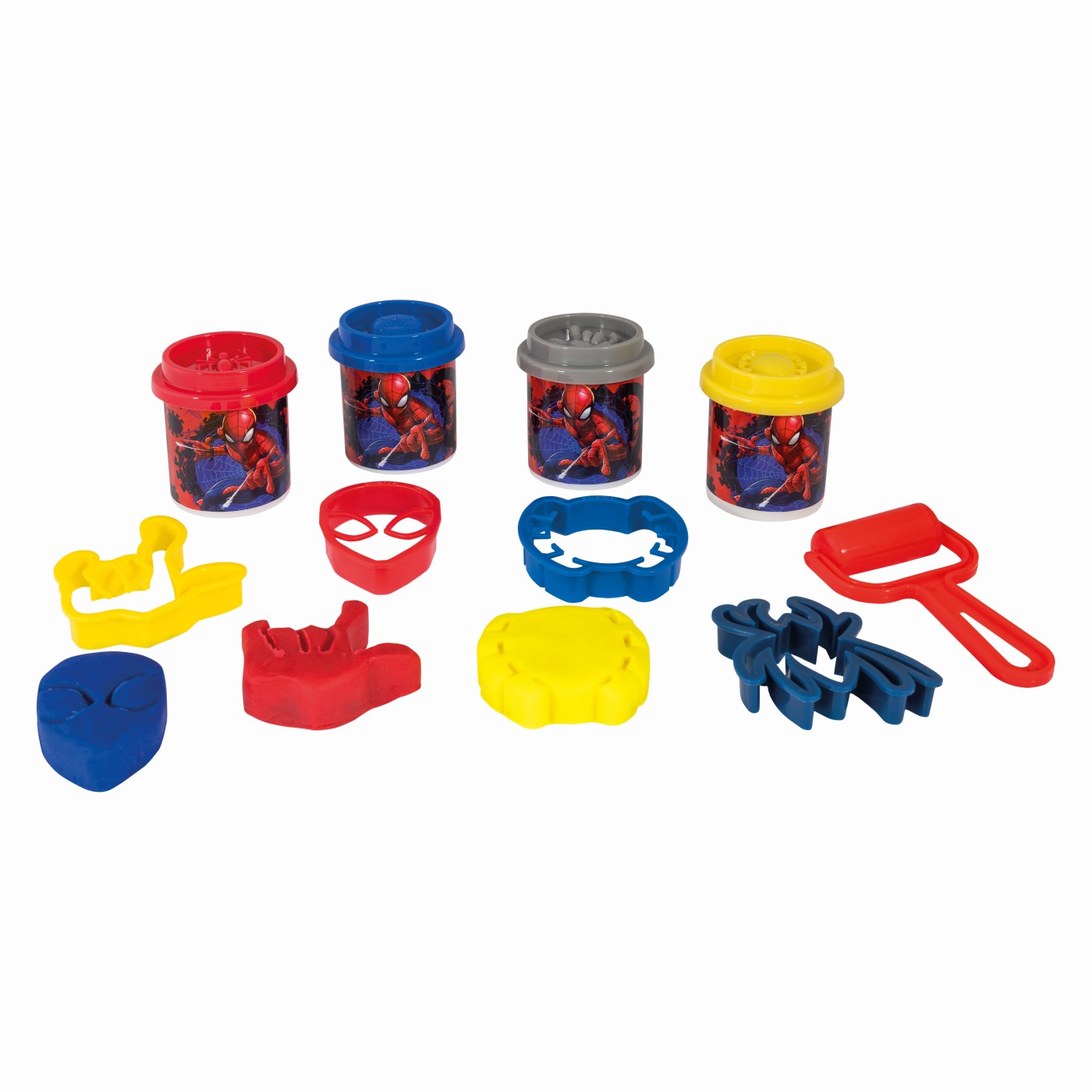 Set 4 borcanase plastilina si accesorii - Gentuta Spider-Man  | As