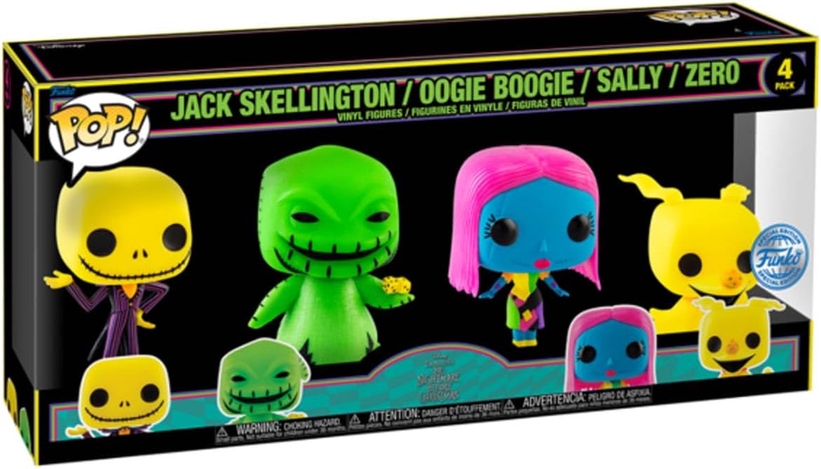 Set 4 figurine - Pop! The Nightmare Before Christmas - Jack, Oogie Boogie, Sally & Zero | Funko