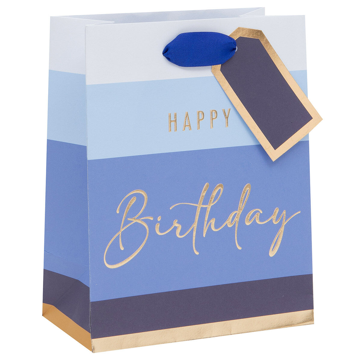 Punga de cadou - Medium - Happy Birthday Stripe