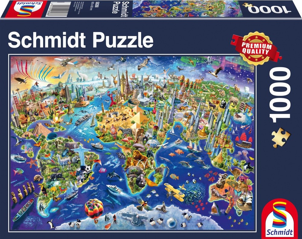 Puzzle 1000 piese - Discover the World | Schmidt