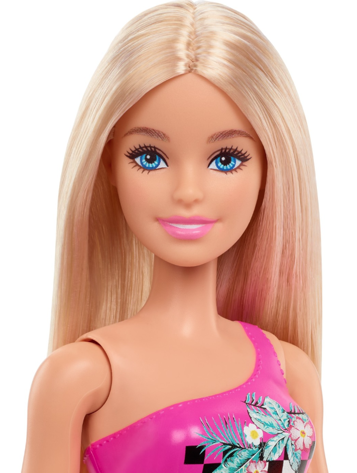 Papusa - Barbie Blonda cu costum de baie roz | Mattel - 2 | YEO