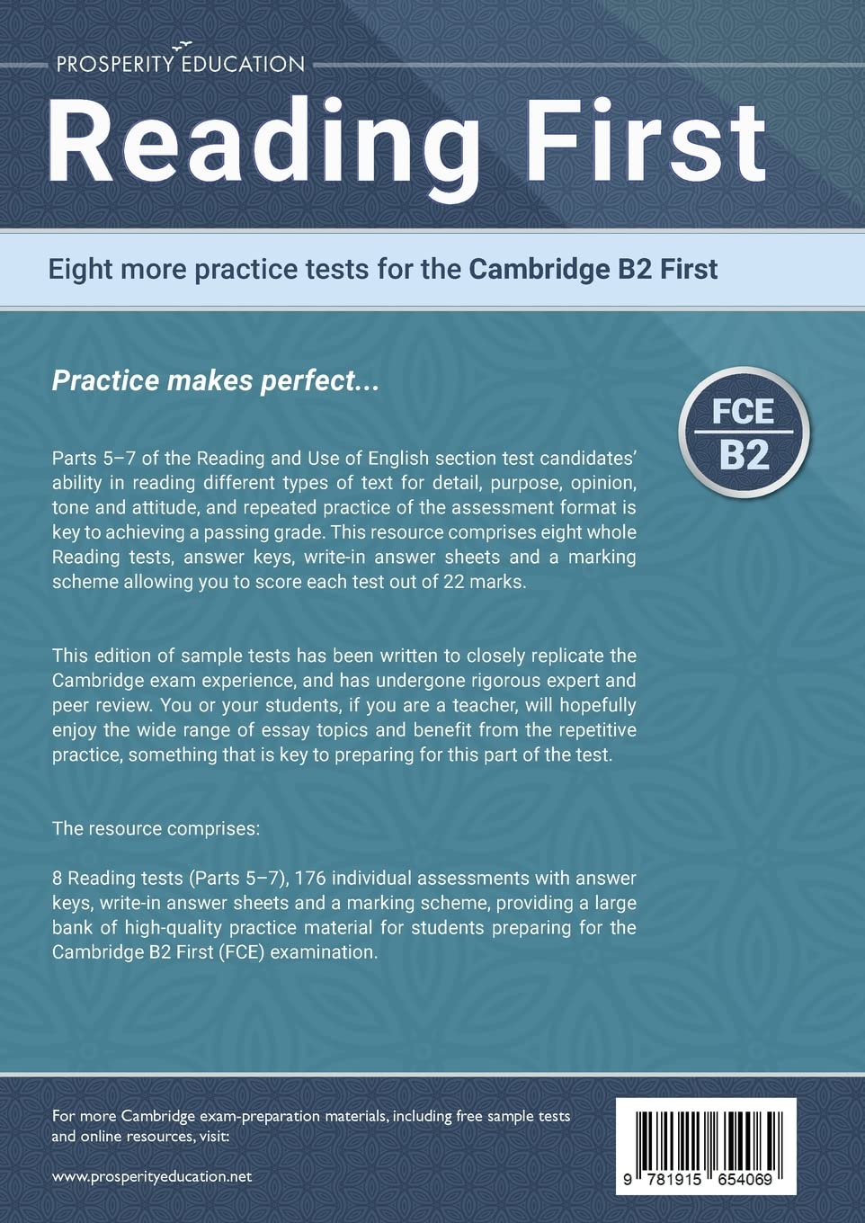 Reading First: Eight more practice tests for the Cambridge B2 First |