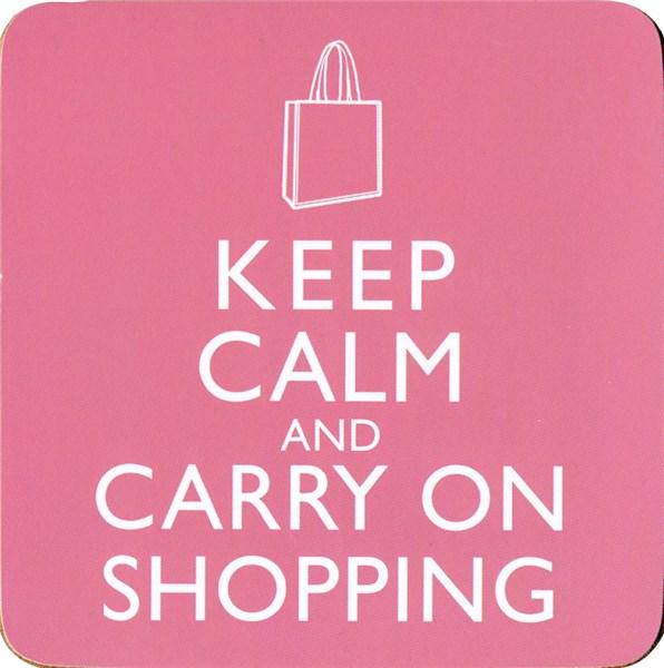 Suport pahar Keep Calm and Carry on Shopping | Lesser & Pavey