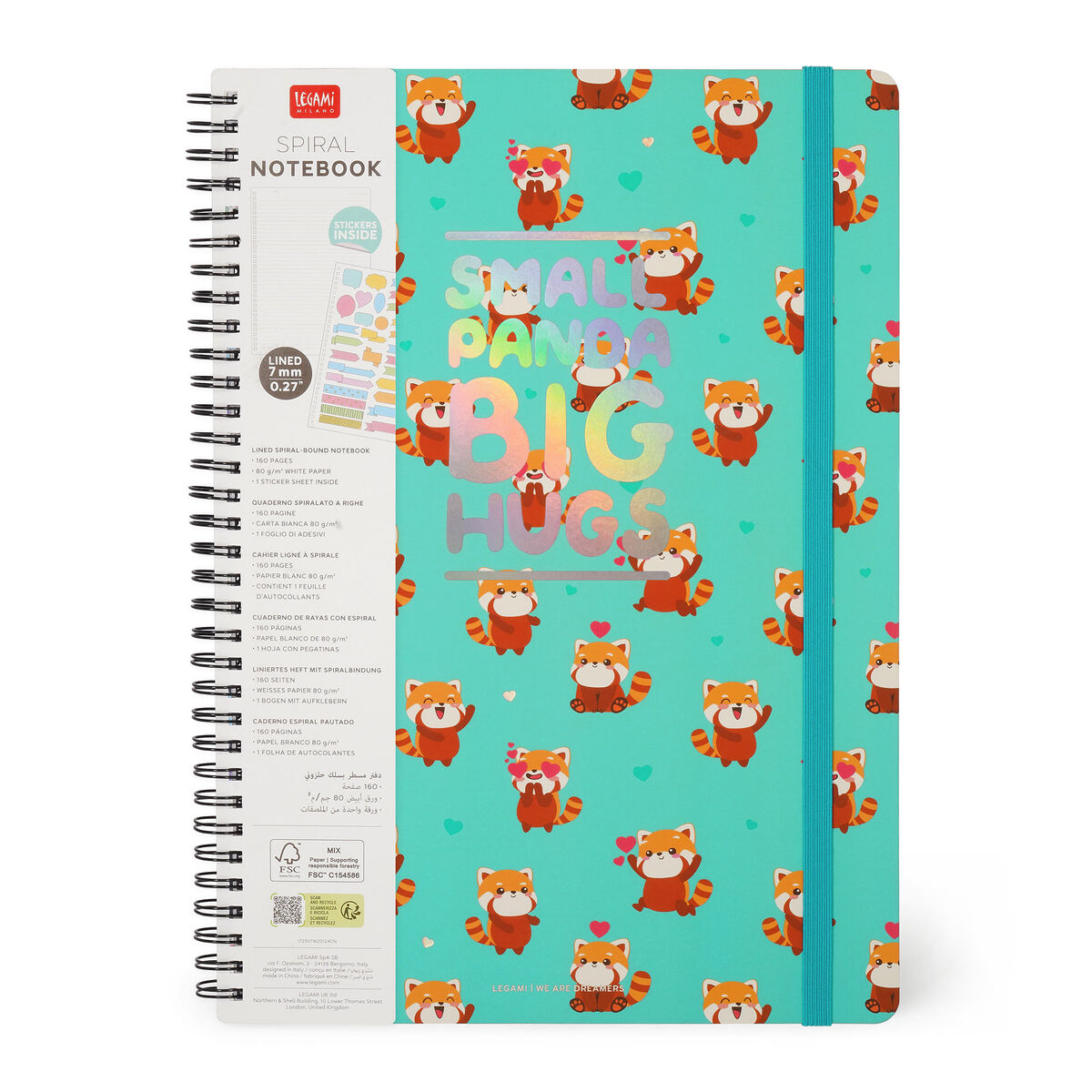 Carnet A4 dictando - Maxi - Red Panda | Legami - 5 | YEO