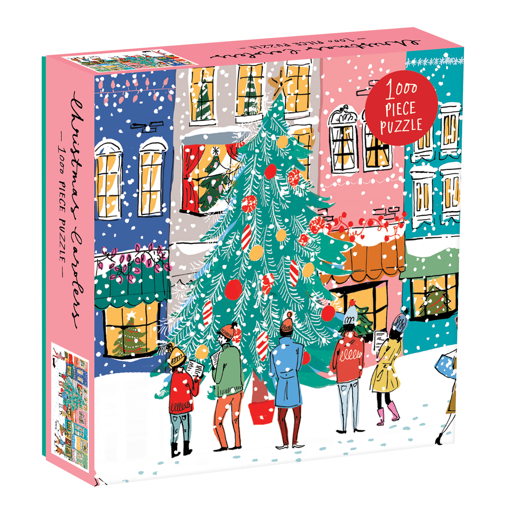 Christmas Carolers Square Boxed 1000 Piece Puzzle | Galison Mudpuppy