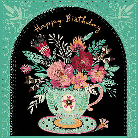 Felicitare - Teacup With Border | The Great British Card Company