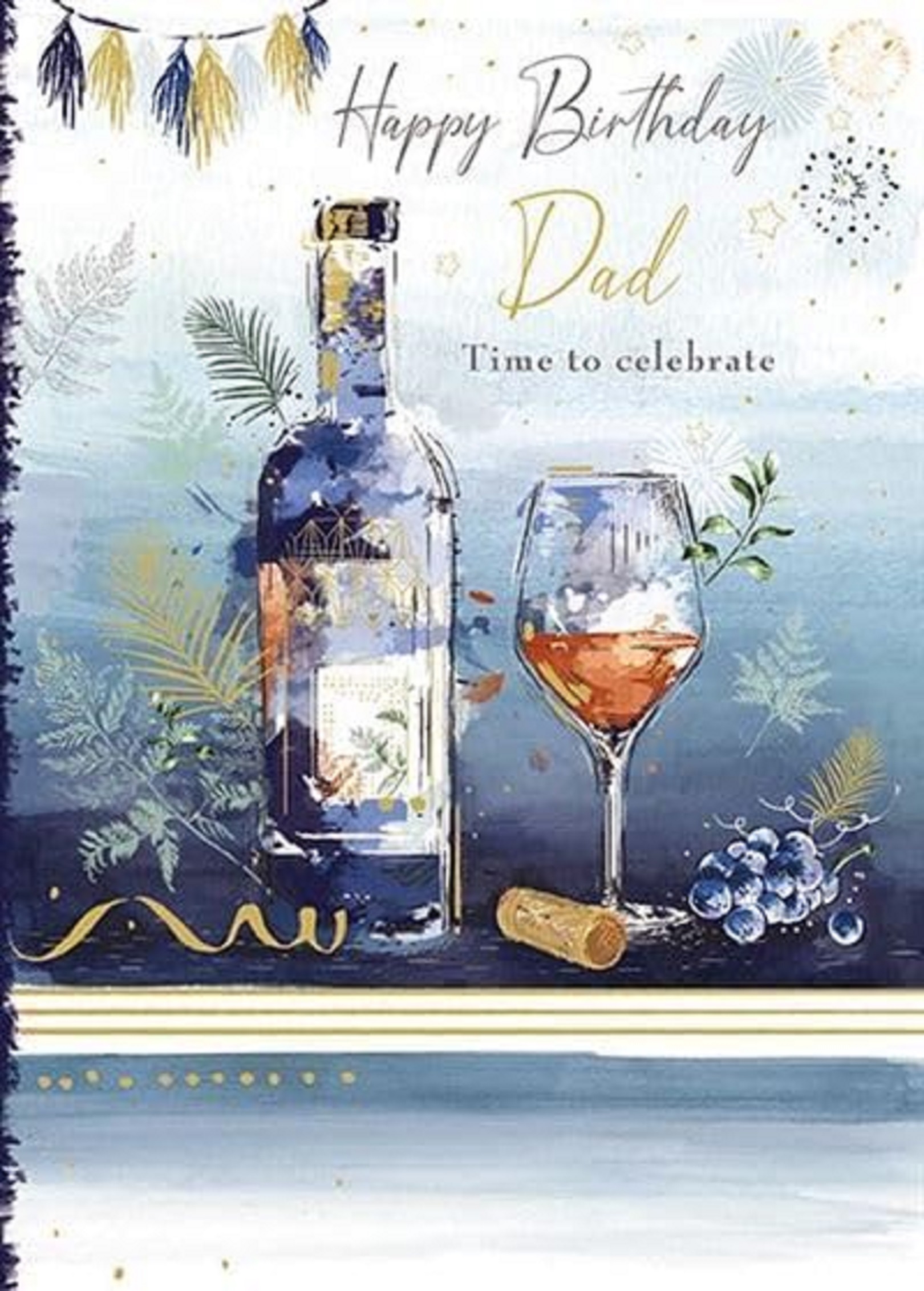 Felicitare - Happy birthday, Dad - Sticla de vin | The Great British Card Company