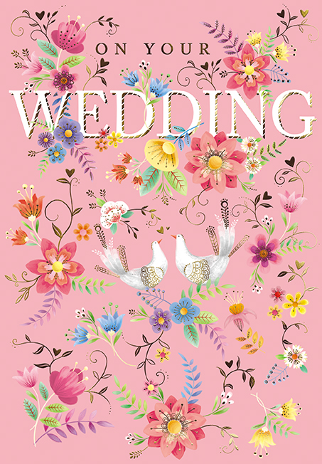 Felicitare - Folksy - Wedding Letters With Florals | The Great British Card Company