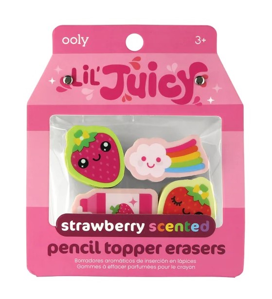 Set 4 radiere parfumate - Lil Juicy - Strawberry | Ooly